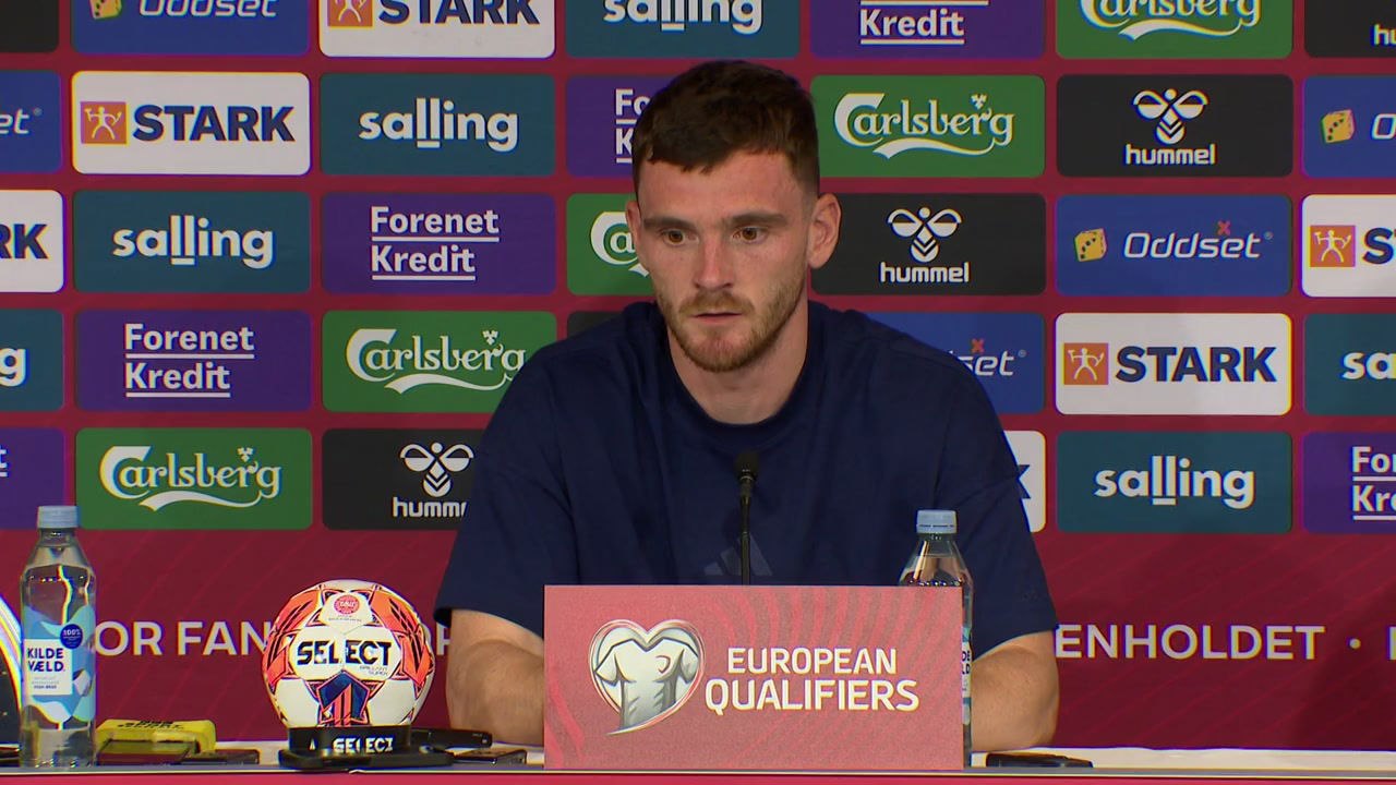 Steve Clarke and Andy Robertson Denmark and qualifying for world cup