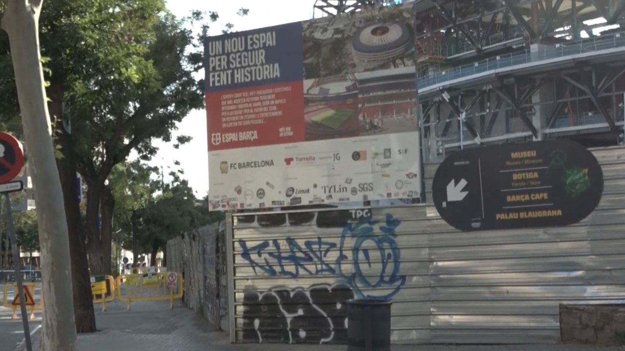 Los vecinos y los bares del Camp Nou con ganas de que se acaben las obras