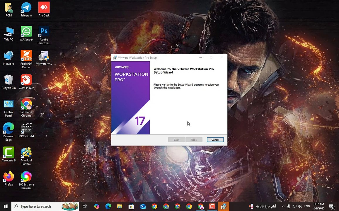 الدرس الاول فى دورة اختراق هواتف الاندرويد تثبيت vm ware
