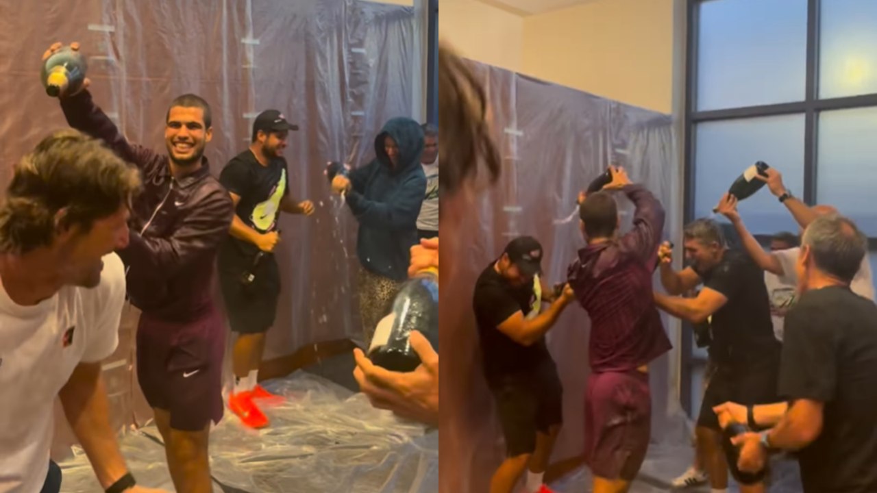 US Open 2025 - Carlos Alcaraz a célébré son titre à l'US Open avec son équipe !