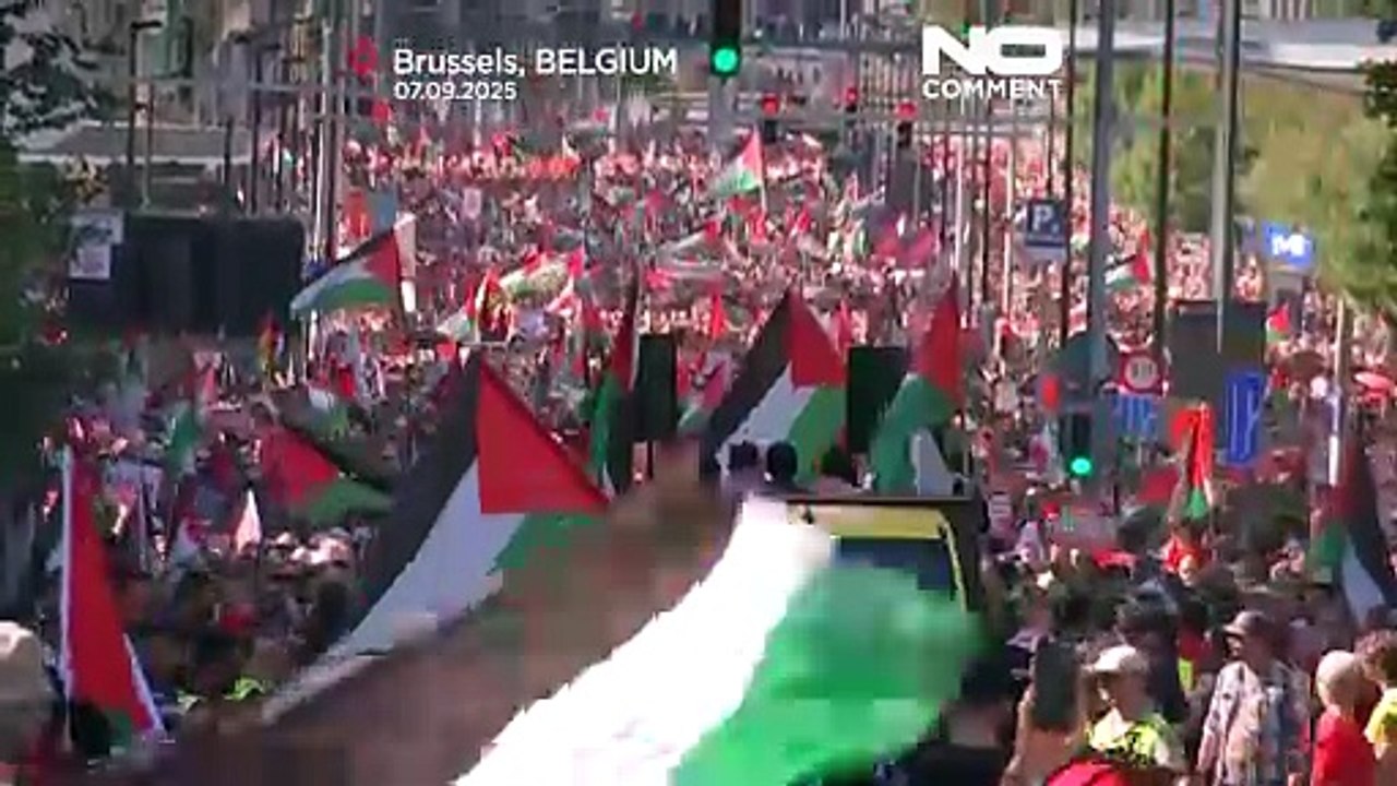 Protesters draw ‘red line’ in Brussels over Gaza war