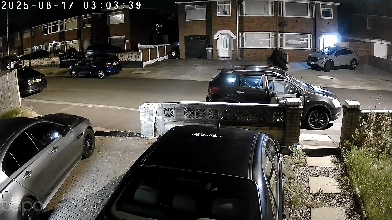 Watch shocking footage of car crime on Rossington Avenue.