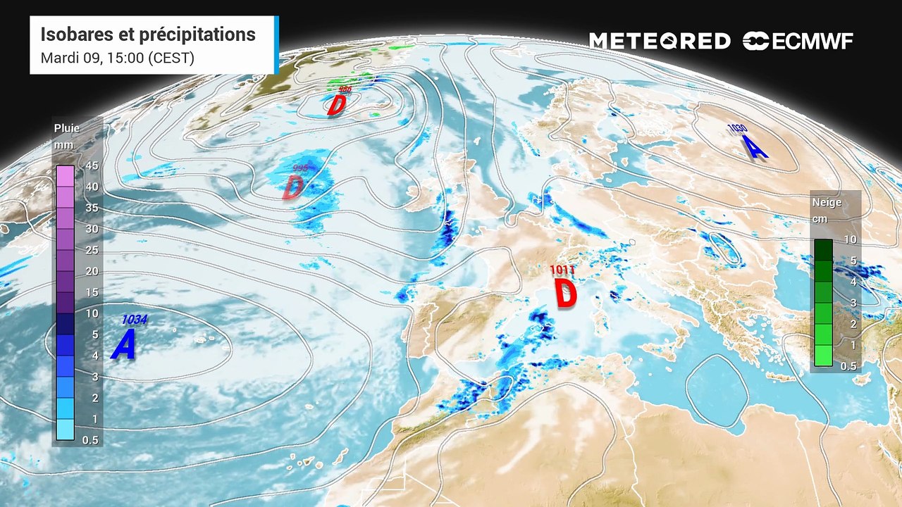 Anticyclone au sud, dépression au nord : la France au carrefour de deux influences
