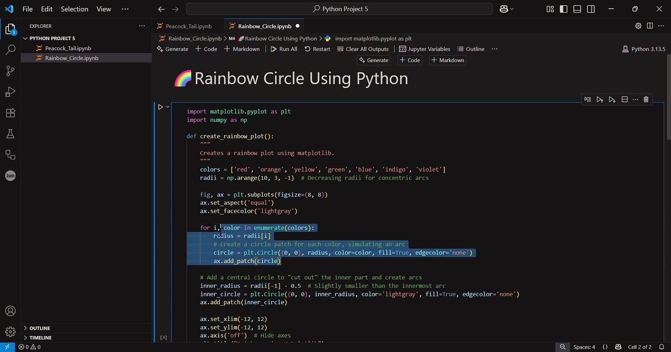 Creating a Perfect Rainbow Circle with Python and Matplotlib