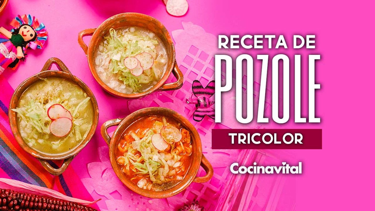 Receta de pozole tricolor: verde, blanco y rojo
