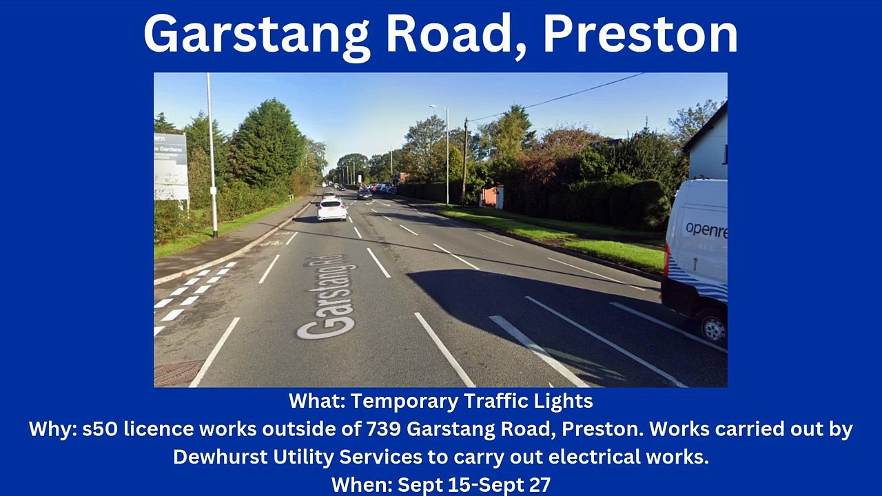 Preston roadworks 15/9-21/9