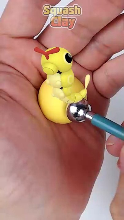 Shiny Caterpie Pokémon Clay Art
