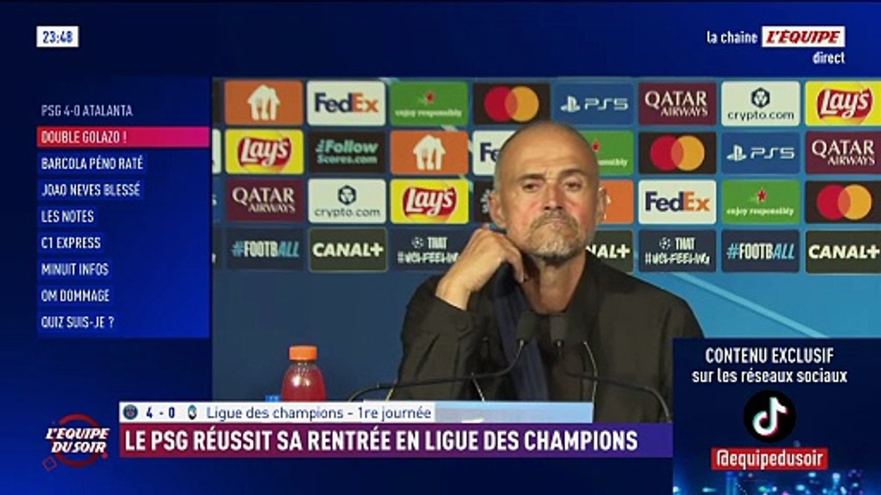 Les explications de Luis Enrique, installé en tribune en première mi-temps - Foot - Ligue des champions