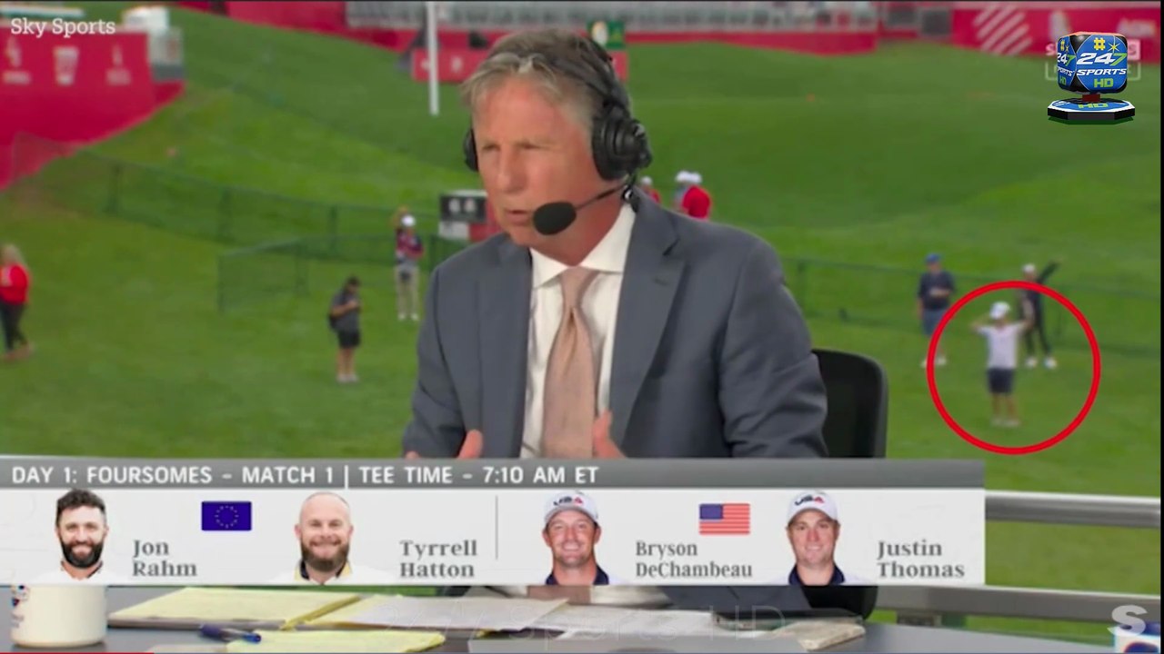 Bizarre Moment Ryder Cup Fan Flashes Cameras Live on TV during Sky Sports’ Coverage of  Tournament