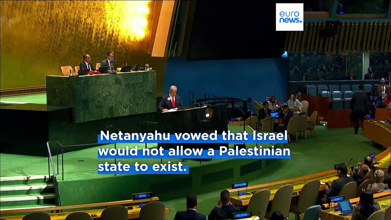 'Lay down your arms' and free hostages now, Israel's PM Netanyahu tells Hamas at UNGA