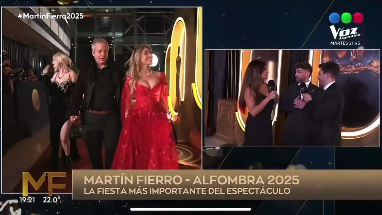 El blooper de Momi Giardina con Tato Algorta en la alfombra de los Premios Martín Fierro
