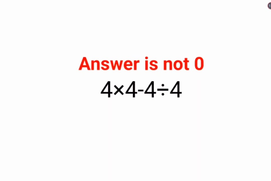4×4-4÷4 The answer is not 0. 99% failed! Can you do it? #math #logicalstation #genius #mathproblem #logicalstation #fastandeasymaths #math #mathspuzzles