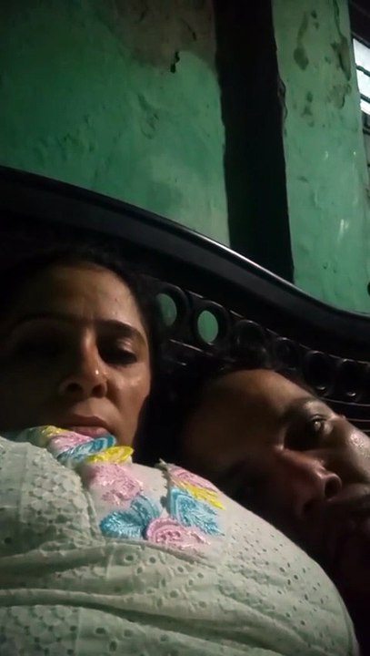 Indian couple romance at home