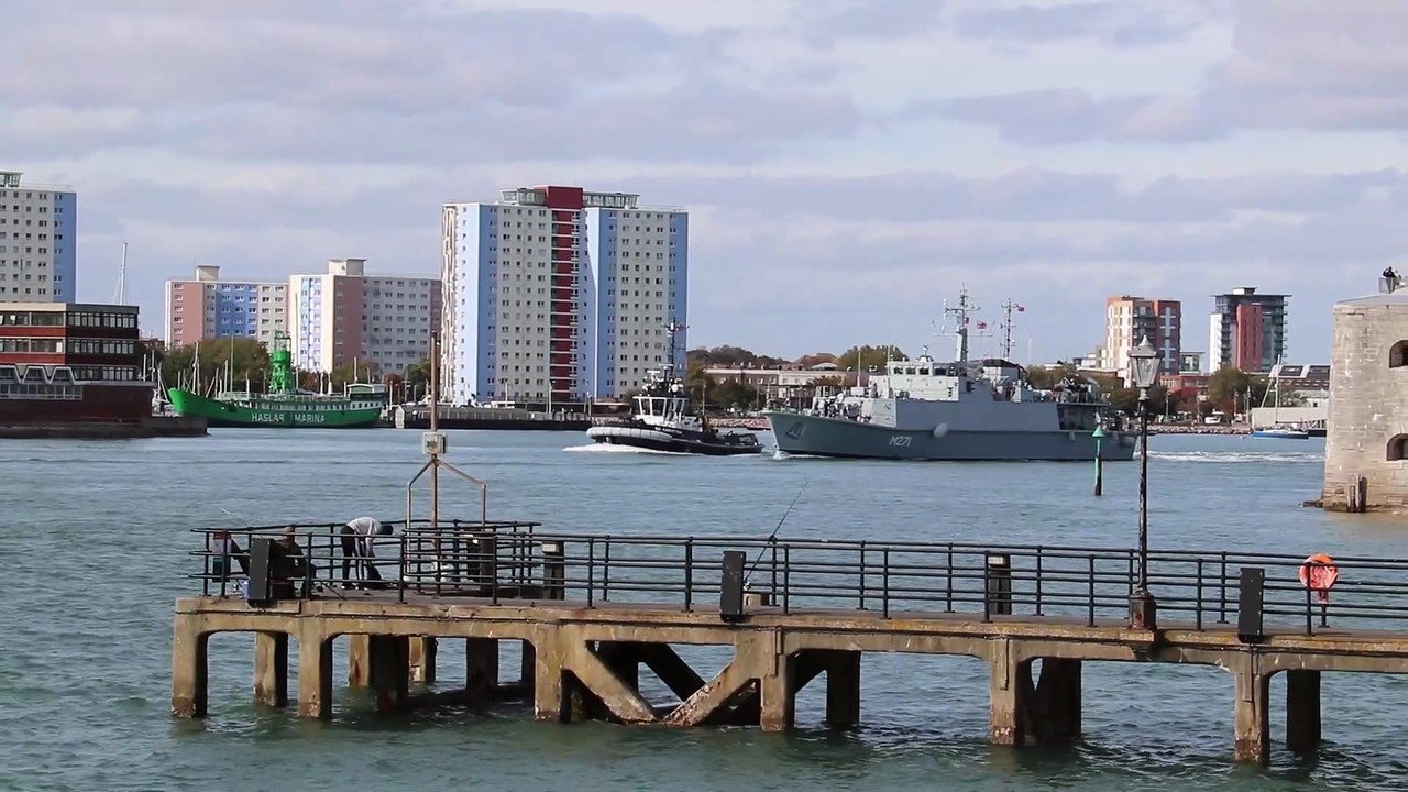 Romanian warship Captain Constantin Dumitrescu sailing from Portsmouth