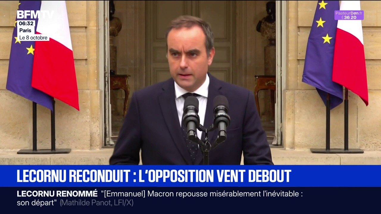 Sébastien Lecornu reconduit: l'oppposition vent debout