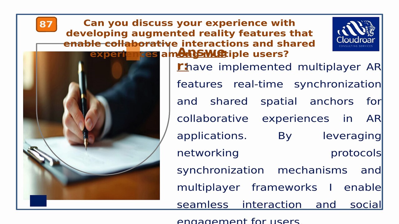 Top 10 Augmented Reality Engineer Interview Questions and Answers For 2025 | Part 8