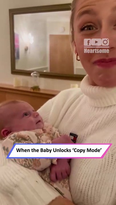 5-Week-Old Baby Copies Aunt — Adorable Reaction Will Make You Laugh!|| Heartsome 💖