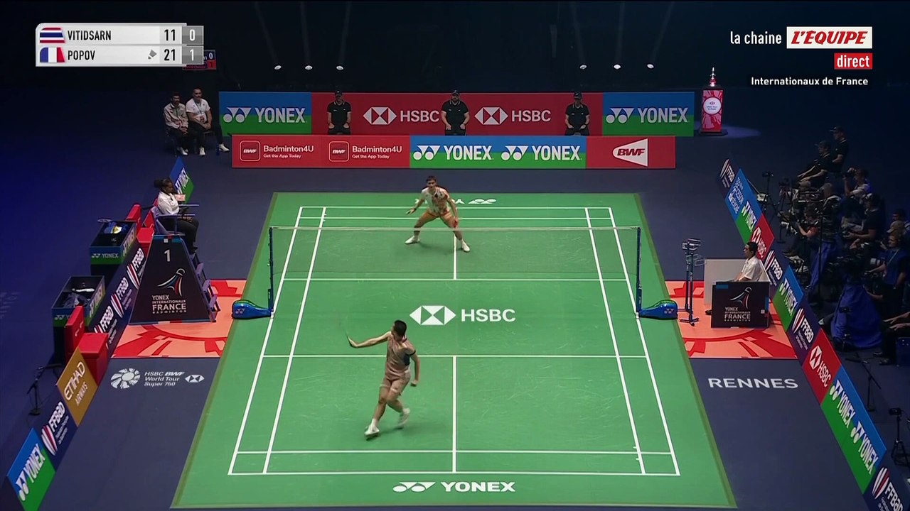 Le replay de la demi-finale de Christo Popov - Badminton