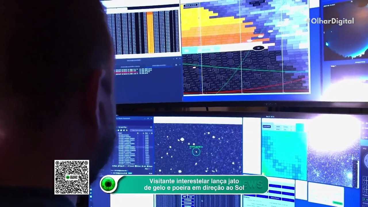 Cometa 3I/ATLAS lança jato de gelo e poeira em direção ao Sol