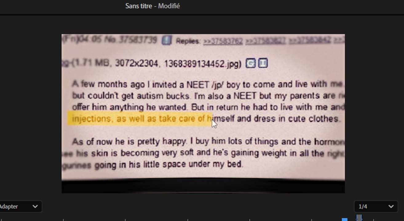 Encore un post... particulier sur 4chan