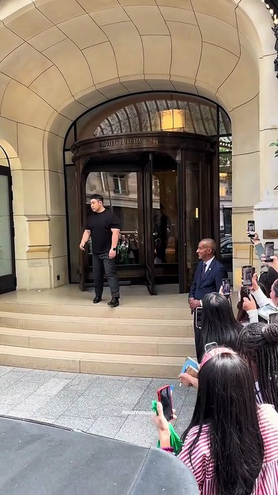 Tae-hyung in Paris for the Céline show