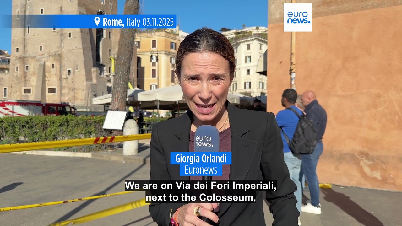 Part of medieval tower near Colosseum collapses during renovation in Rome