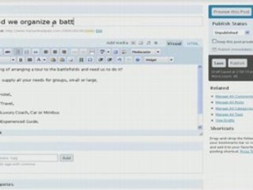 Wordpress Tutorial Video - Basics