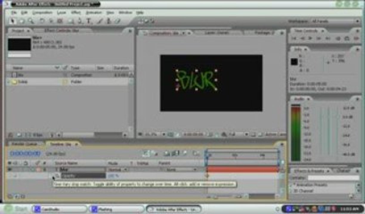 Text blur aftereffects