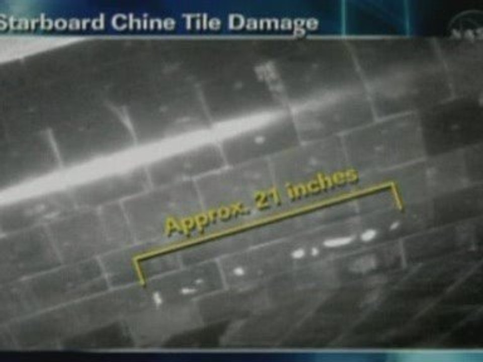 NASA space shuttle damaged