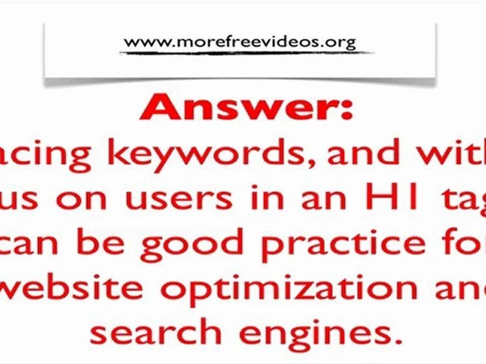 What is keywords in H1 tag?