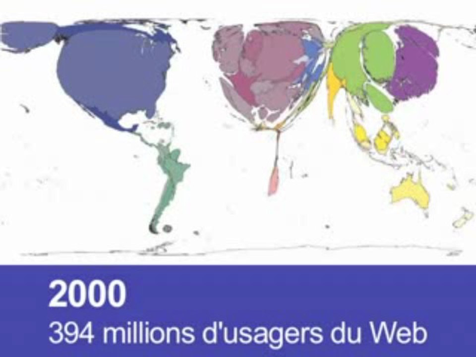 Évolution du nombre d'internautes dans le monde depuis 1990