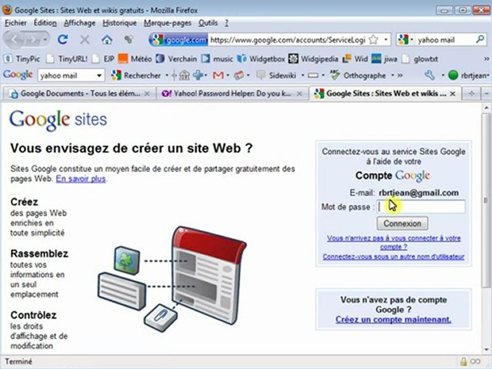 créer un compte google document