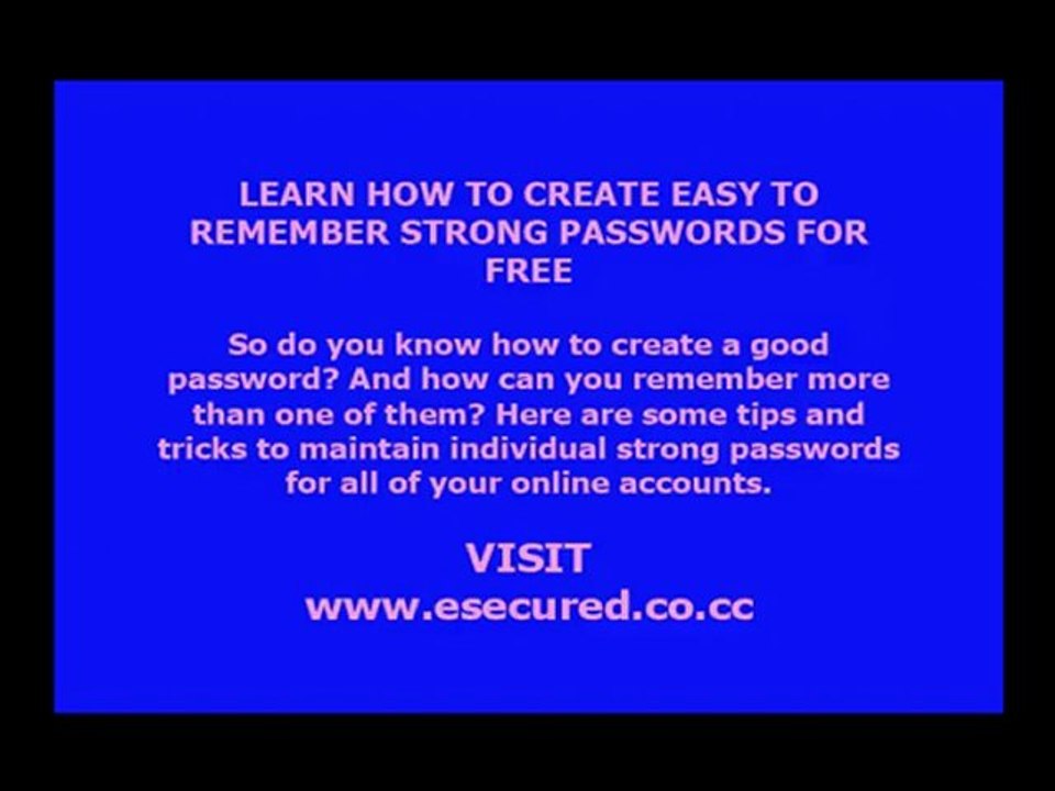 HOW TO CREATE SECURE STRONG PASSWORD