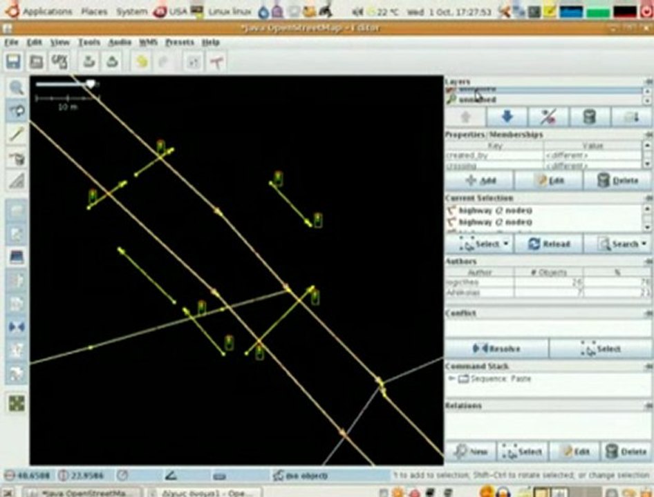 Openstreetmap - JOSM java application - copying a selection