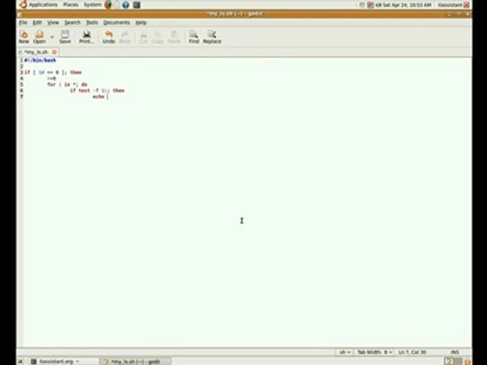 A video tutorial introduction on bash scripting