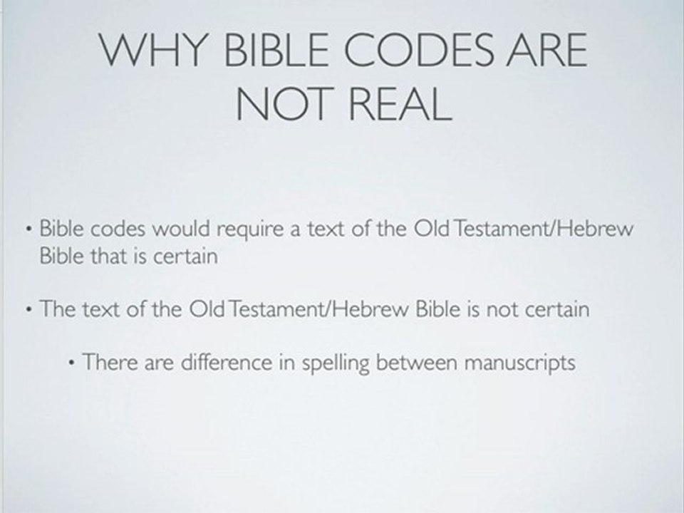 Why Bible Codes are Not Real - Part 1