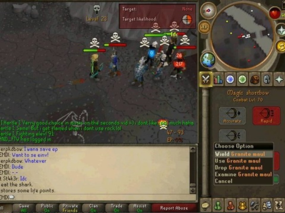 level 70 owning a level 91 on runescape