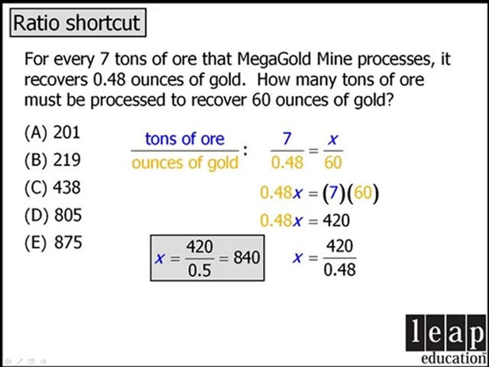 GMAT Math Tip - Ratio Shortcut