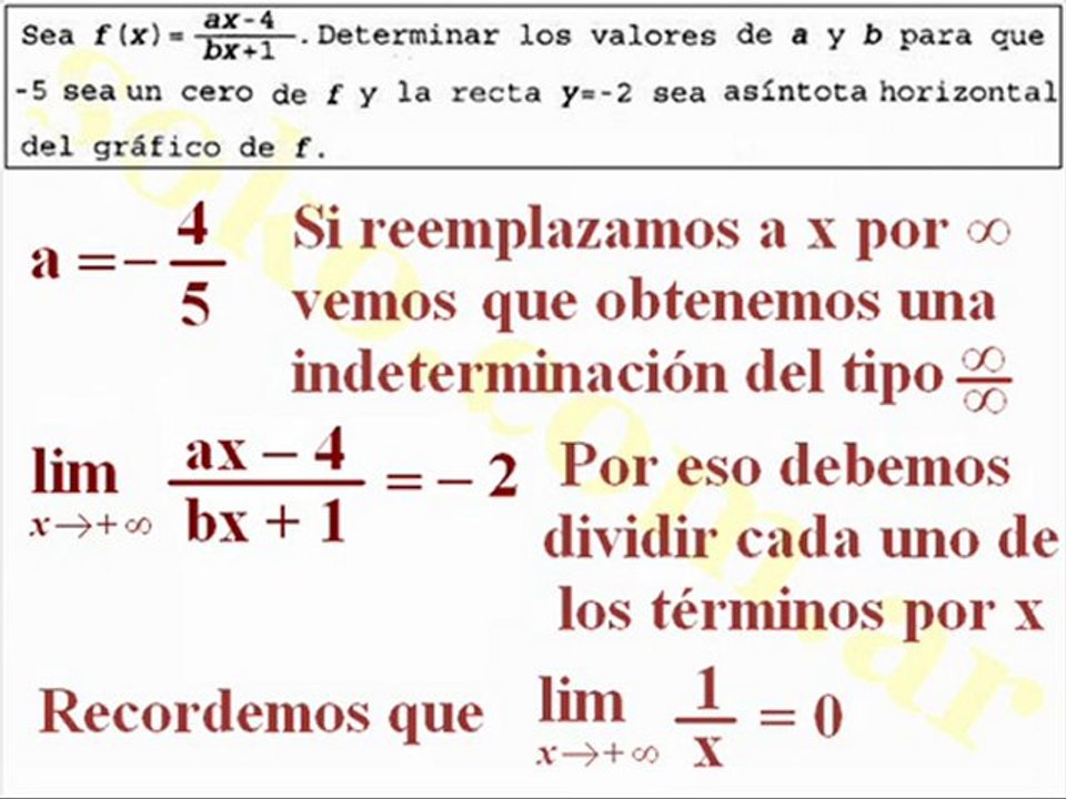 Matemática (CBC) Función Homográfica (2)