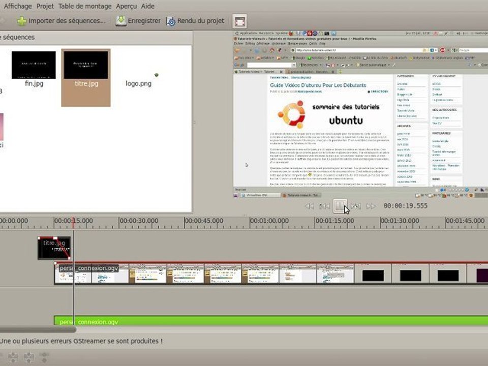 Tutoriel vidéo: Montage vidéo sur Linux (Ubuntu) avec Pitivi