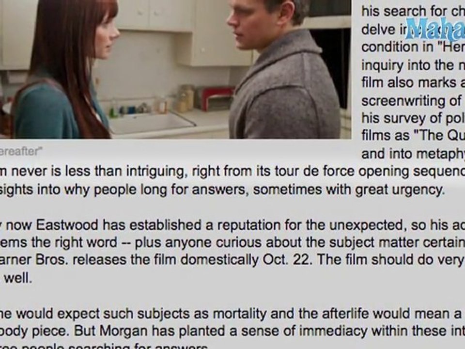 Hereafter Movie Reviews