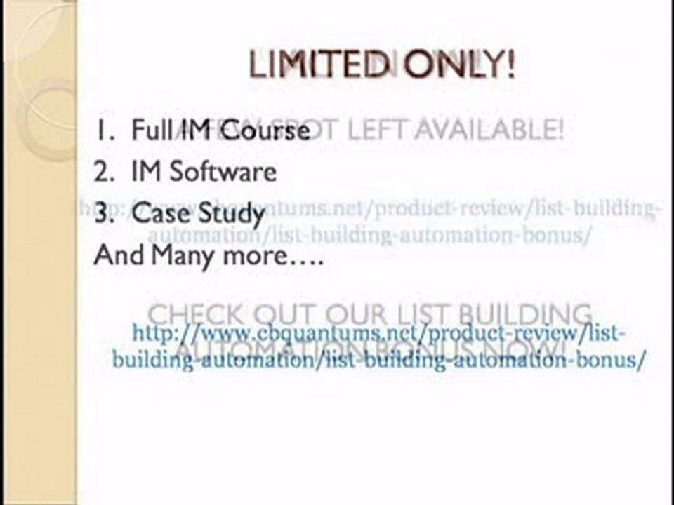 List Building Automation Bonus