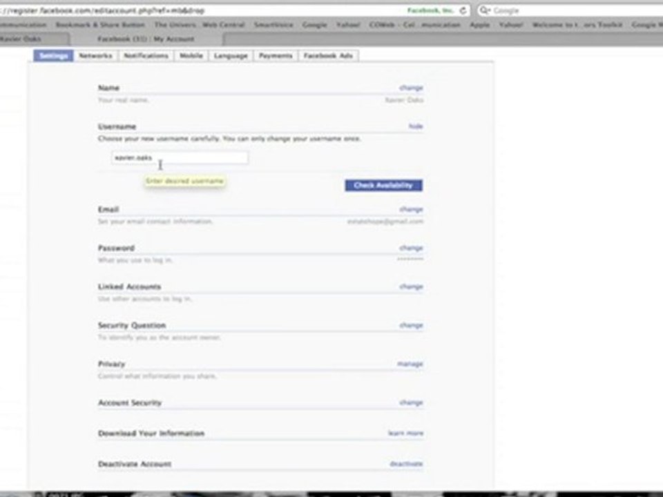 How to change Your Facebook Username