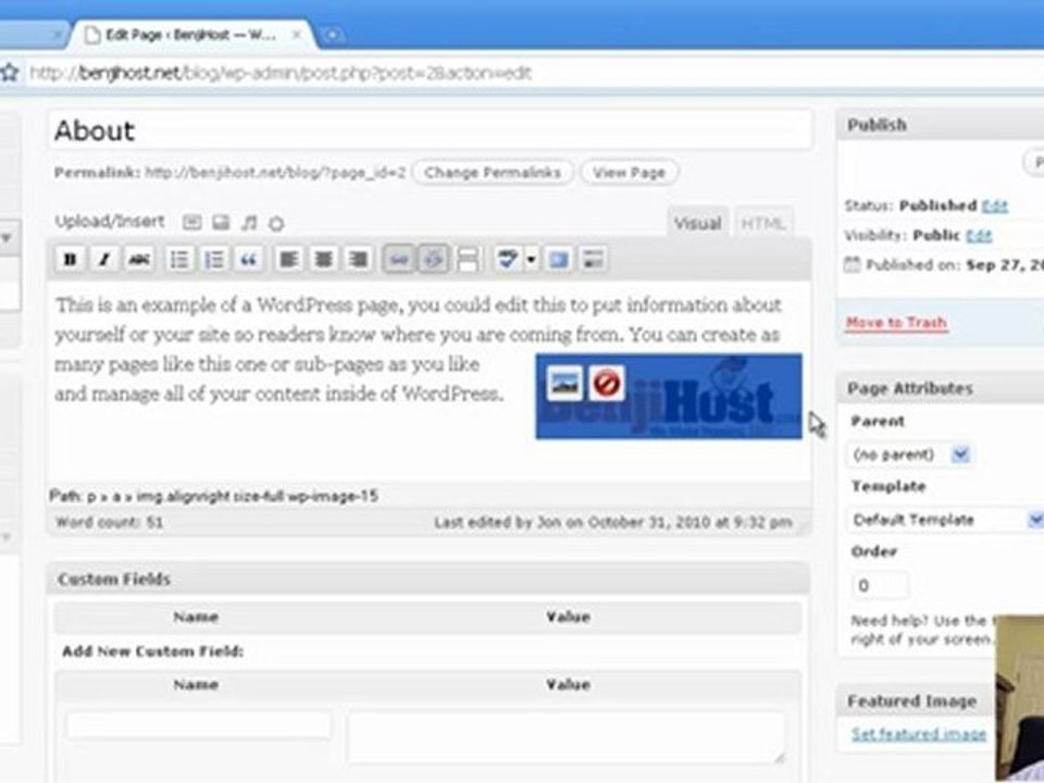 Add Text, Image, and Link to WordPress Page