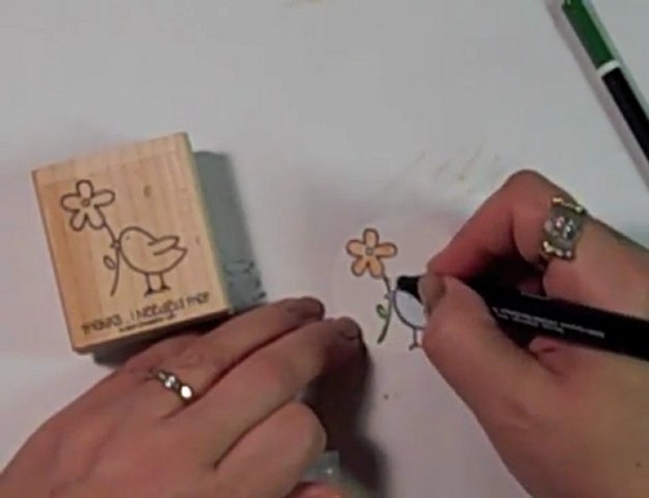 Using Watercolor Pencils to Color Stamped Images