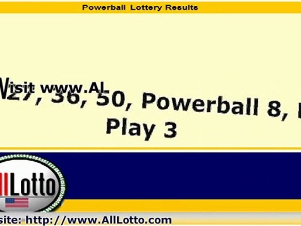 Powerball Lottery Drawing Results for June 11, 2011