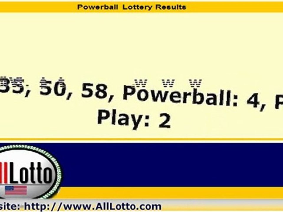 Powerball Lottery Drawing Results for August 13, 2011