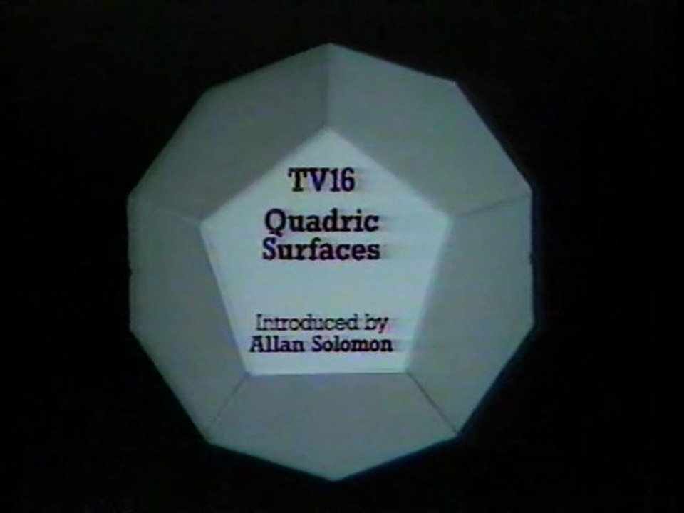 Pure Maths 16 : Quadratic Surfaces