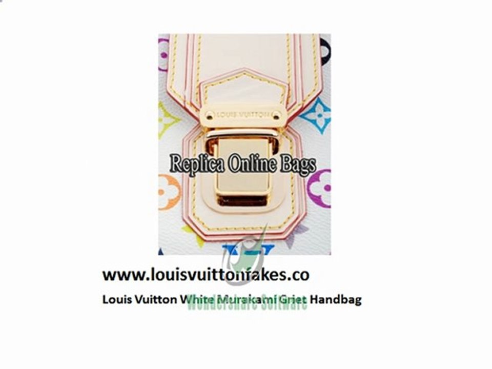 Louis Vuitton Replica White Murakami Griet Fake Handbag ...