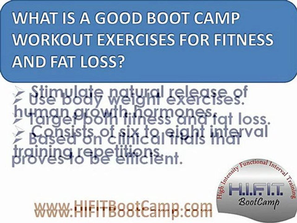 What are boot camp exercises for fitness and weight loss?